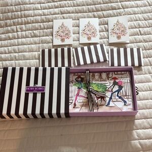 Henri Bendel Black and White Striped Box with Cards